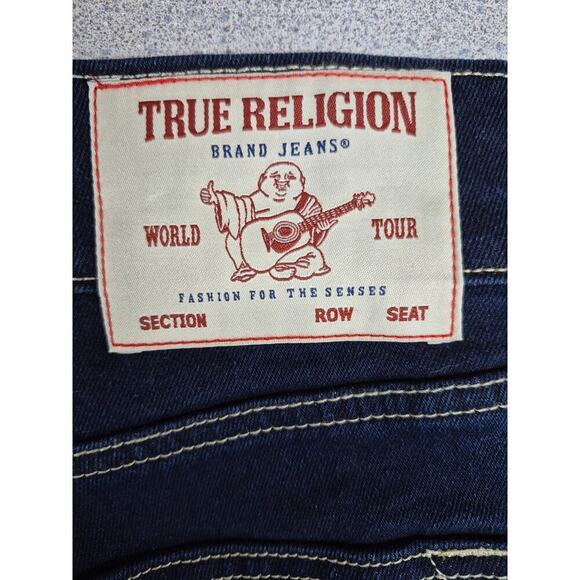NWT True Religion Rocco Relaxed Skinny Dark Blue Jeans Sz W34 x L32 - Picture 5 of 7